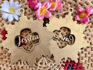 Girl Scout Ornament, Personalized Gold Silver Bronze Award Daisy Troop Sign, girl scout award wooden ornament