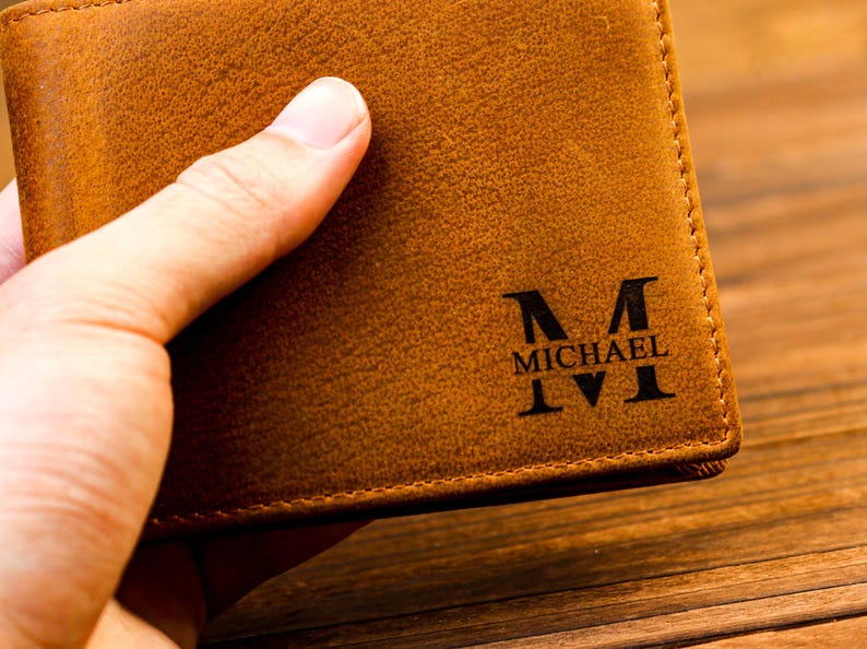 Anniversary Gift for Him,Personalized Wallet,Mens Wallet,Engraved Wallet,Leather Wallet,Custom Wallet,Boyfriend Gift for Men,Gift for Dad