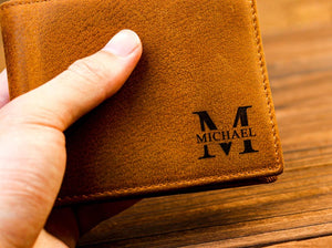 Anniversary Gift for Him,Personalized Wallet,Mens Wallet,Engraved Wallet,Leather Wallet,Custom Wallet,Boyfriend Gift for Men,Gift for Dad