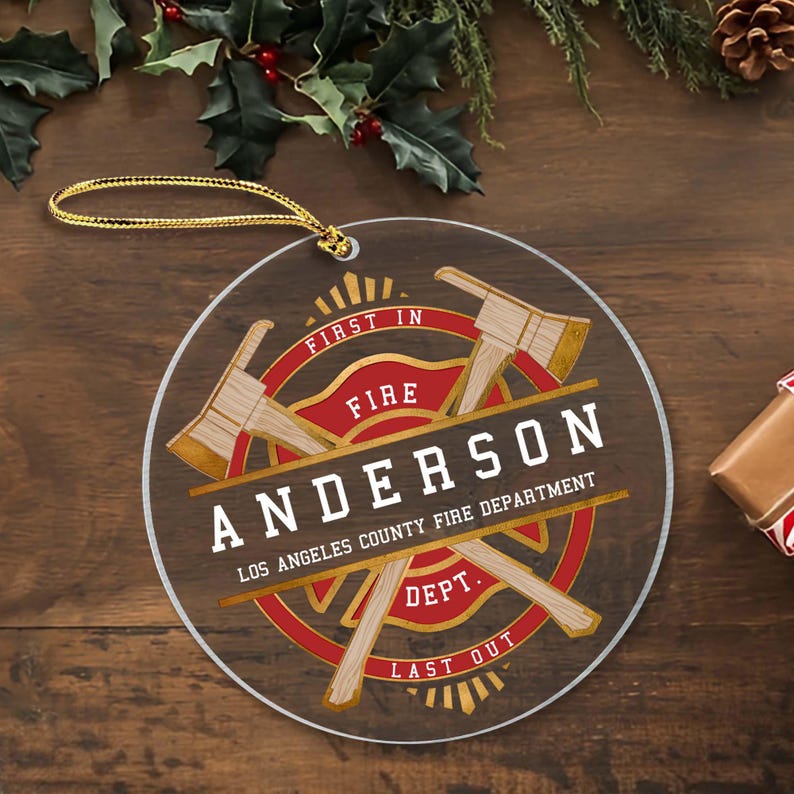 Personalized Firefighter Ornament, Firefighter Ornament, Gift For Firefighter, Christmas Ornament For Firefighter Fireman, Firefighter Gifts