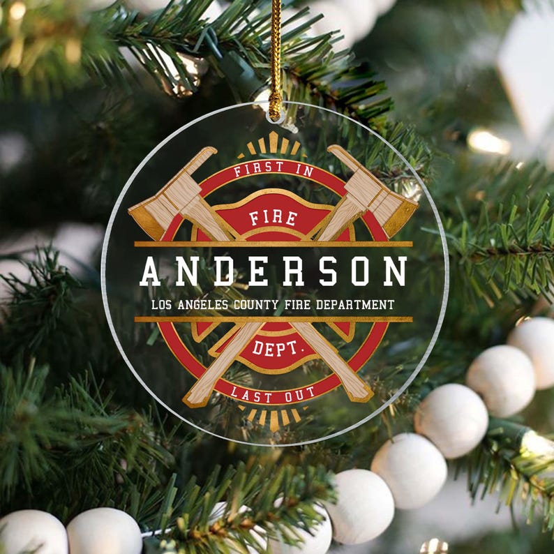 Personalized Firefighter Ornament, Firefighter Ornament, Gift For Firefighter, Christmas Ornament For Firefighter Fireman, Firefighter Gifts