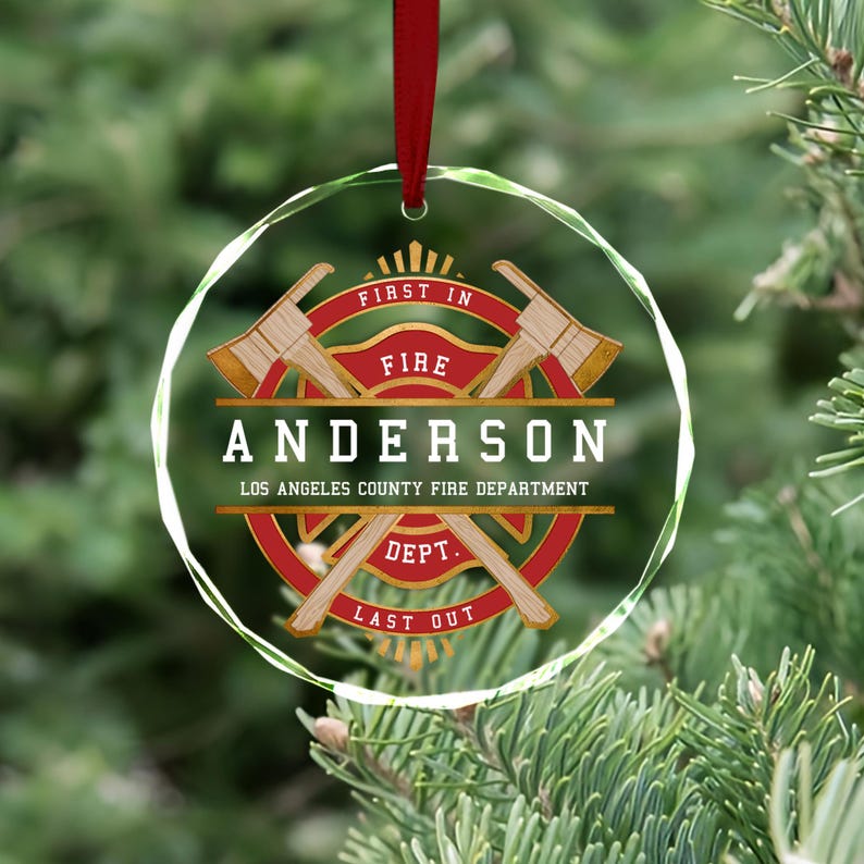 Personalized Firefighter Ornament, Firefighter Ornament, Gift For Firefighter, Christmas Ornament For Firefighter Fireman, Firefighter Gifts