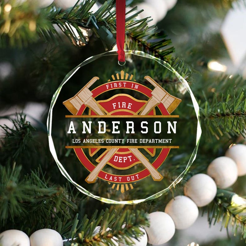 Personalized Firefighter Ornament, Firefighter Ornament, Gift For Firefighter, Christmas Ornament For Firefighter Fireman, Firefighter Gifts