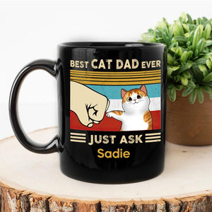 Personalized Best Cat Dad Ever Mug, Custom Cat Breed Mug, Cat Name Mug, Gift For Cat Dad, Funny Cat Lover Mug, Father's Day Gift Coffee Mug