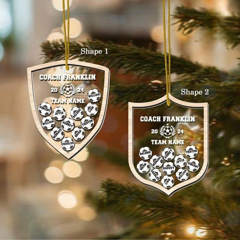 Personalized Soccer Team Shake Ornament, Custom Soccer Player Ornament, Soccer Coach Gift, Soccer Team Keepsake, Soccer Christmas Ornament
