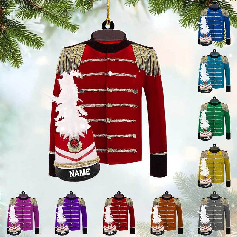 Personalized Marching Band Uniform Ornament, Band Uniform Ornament, Wood Ornament, Christmas Band Ornament, Marching Band Wooded Ornament