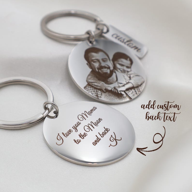 Custom Photo Aluminium Keychain - Personalized Portrait Engraved Keyring - Unique Gift for Loved Ones - Custom Christmas Gift