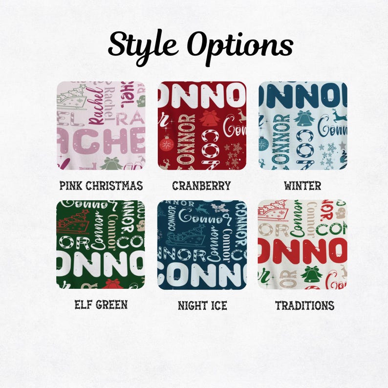 Personalized Christmas Blanket | Custom Name Throw Blanket | Fleece Kids Holiday Decor Gift | Baby Name with Christmas Tree | Cozy Family