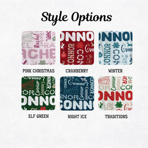 Personalized Christmas Blanket | Custom Name Throw Blanket | Fleece Kids Holiday Decor Gift | Baby Name with Christmas Tree | Cozy Family