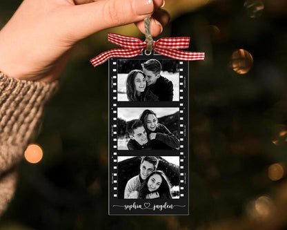 Custom Photo Strip Ornament, Christmas Ornament 2024, Personalized Ornament with Photos, Family Ornament, Couple Ornament, Bestie Gift