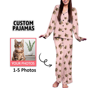 Custom Face Photo Pajama Set, Personalized Family Sleepwear, Christmas Eve Pajamas, Family Matching Pyjamas