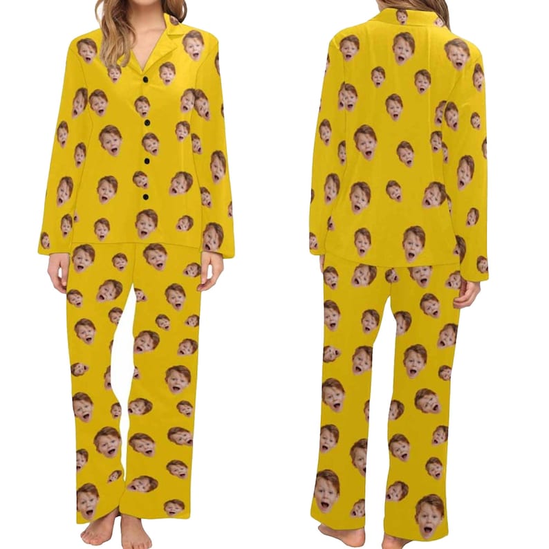Custom Face Photo Pajama Set, Personalized Family Sleepwear, Christmas Eve Pajamas, Family Matching Pyjamas