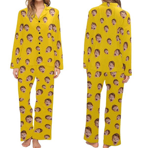 Custom Face Photo Pajama Set, Personalized Family Sleepwear, Christmas Eve Pajamas, Family Matching Pyjamas