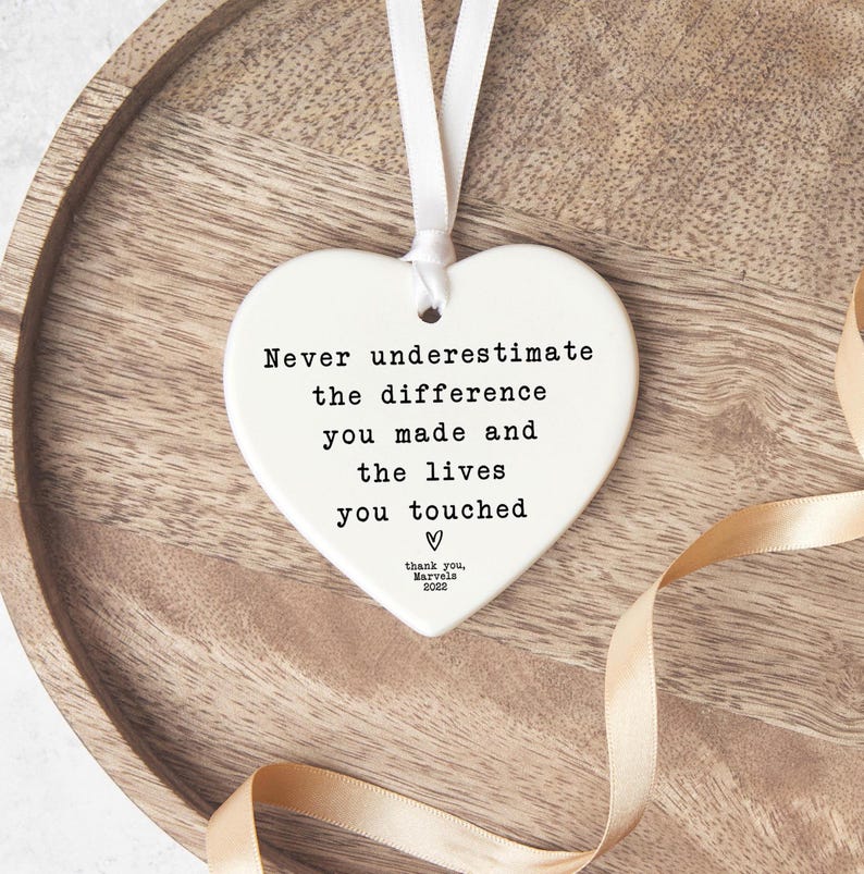 Positive Quote Keepsake | Thinking Of You | Tough Times Gift | Ceramic Heart Keepsake | Thank You Present Thank You Gift |Teacher Gift