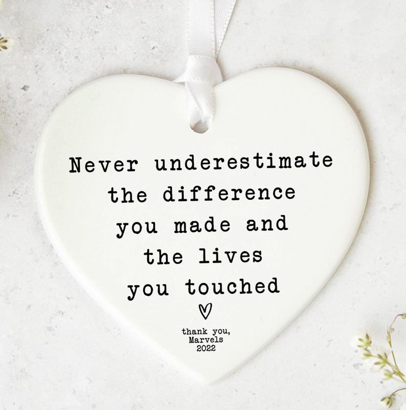 Positive Quote Keepsake | Thinking Of You | Tough Times Gift | Ceramic Heart Keepsake | Thank You Present Thank You Gift |Teacher Gift