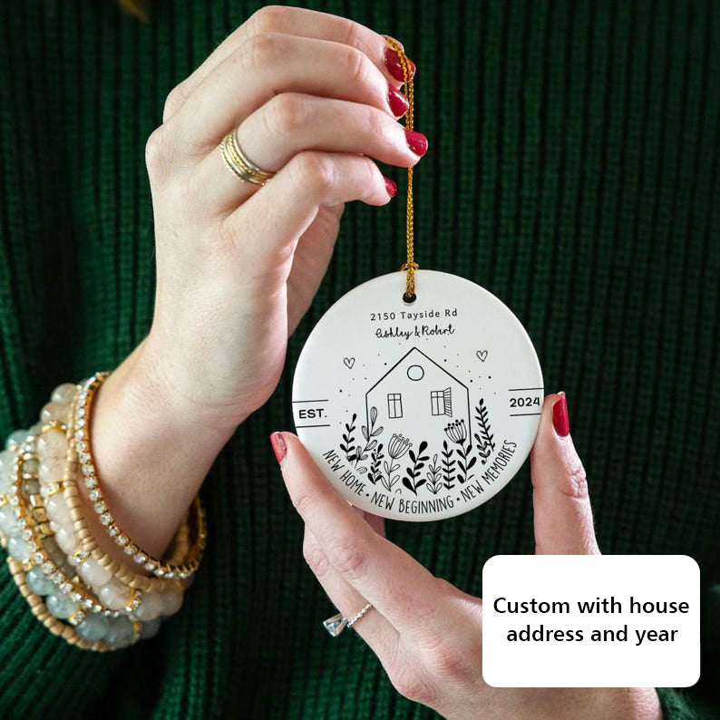 Personalized new home ornament, New House New Beginning, Housewarming Gift for Women, New Home Gifts, New Home Owners Gift Idea