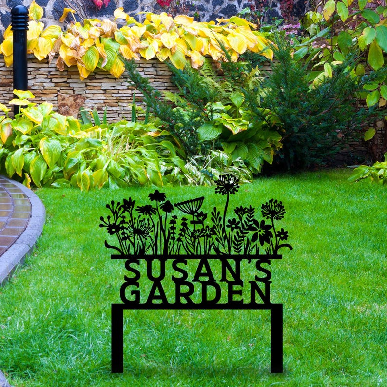 Custom Metal Garden Stake, Garden Marker, Every Garden Metal Stake, Personalized Gift, Gardener Name Sign, Mom Garden Sign, Outdoor Yard Art