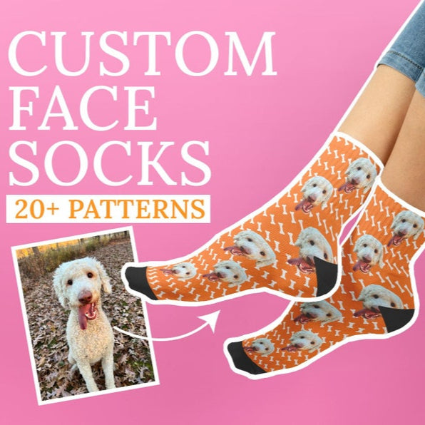 Custom Pet Photo Socks: Personalized Dog Face Gift