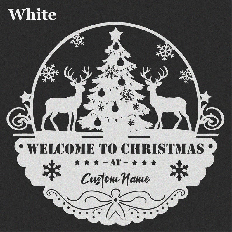 Personalized Christmas Metal Sign: Custom Family Name Decor
