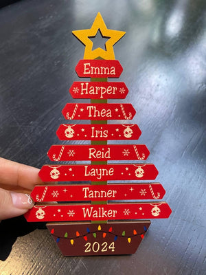 Custom Christmas Tree Ornament with Family Names, Family Christmas Ornament, Christmas Tree Name Ornament 2025, Family Name Ornament