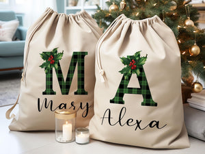 Personalized Christmas Gift Sack for Christmas, Custom Large Santa Sack Bag, Custom Christmas Gift Bag, Christmas Eve Box for Kids Christmas