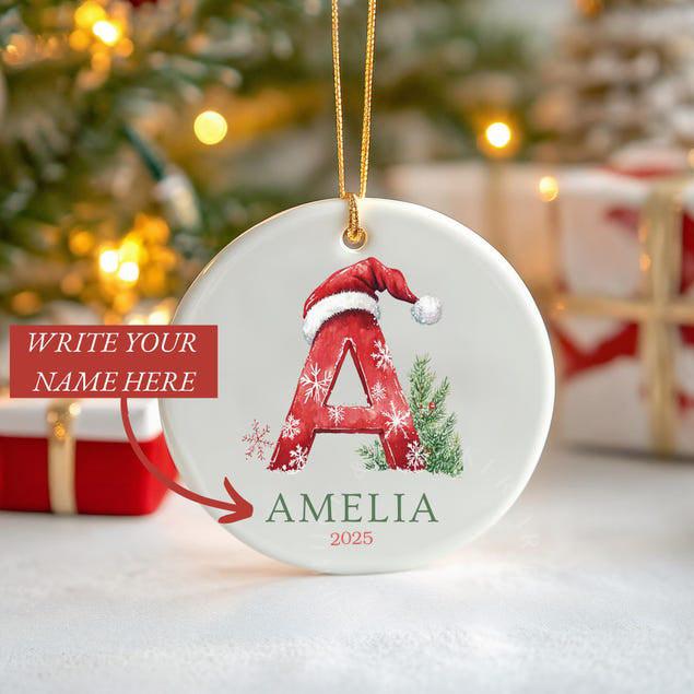 Personalized Christmas Ornaments, Personalized Letter Name Ornament, Custom Family Ornaments, Family Christmas Ornaments