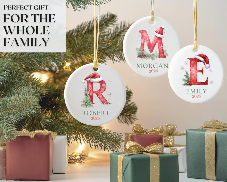 Personalized Christmas Ornaments, Personalized Letter Name Ornament, Custom Family Ornaments, Family Christmas Ornaments