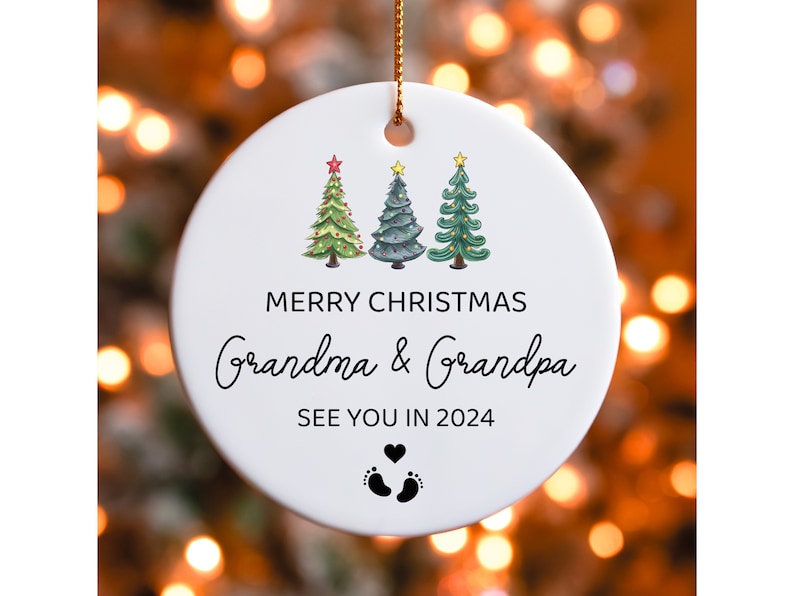 Grandparents Ornaments, Grandparents Gifts, See you in 2025 Ornament, Merry Christmas Keepsake, New Grandma Grandpa Baubles,Baby Coming Soon