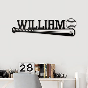Custom Baseball Sign, Baseball Player Gift, Baseball Metal Wall, Gift For Kid, Custom Kid Name, Game Room Decor, Wall Hanger
