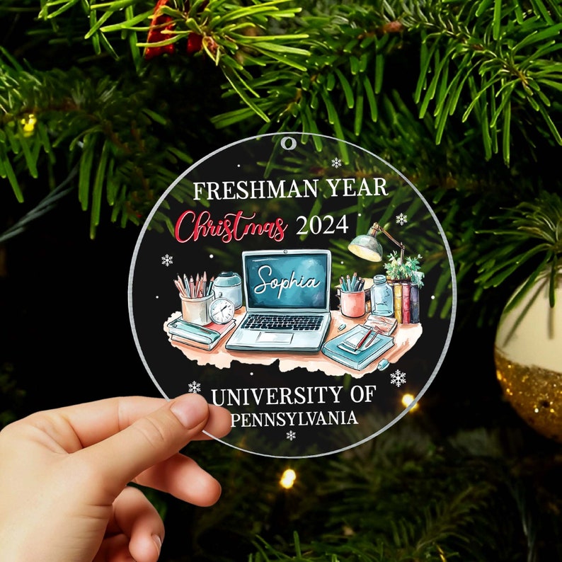 First Year At College Ornament 2024, Freshman Year Christmas 2024,College Ornament, College Christmas Keepsake, New College Student Ornament