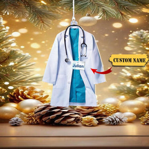 Personalized Doctor Ornament, 2D Flat Doctor Christmas Ornament, Doctor Gift, Healthcare Workers Gift, Dr Ornament, Gift for Dr,Medical Grad