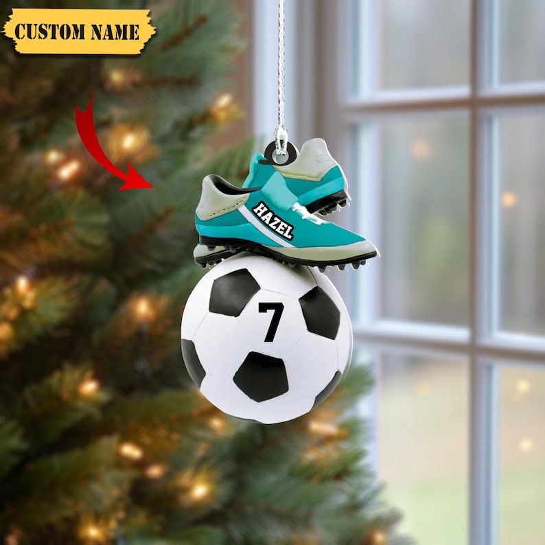 Personalized Soccer Christmas Ornament,Soccer Christmas Ornament Great Gift Idea For Soccer Players & Soccer Lover Christmas Soccer,Top Gift