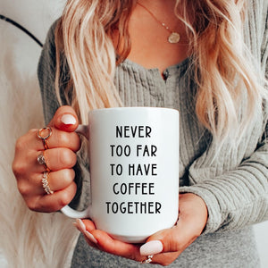 Personalized Best Friend Mug Gift For Her, Missing You Gift For Mom, Going Away Present, State To State Custom Long Distance Christmas Gift
