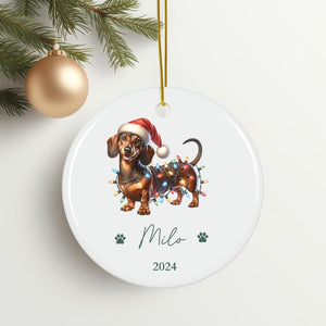 Custom Dachshund Christmas Ornament, Custom Weiner Dog Ornament, Dachshund Christmas, Dog Christmas Ornament, Doxie Lover Gift