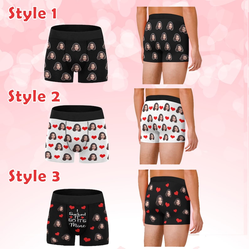 Custom Boxer Briefs with Face, Custom Anniversary Gift for Boyfriend Husband Dad, Birthday Gift, Funny Valentines Gift for Him Boyfriend