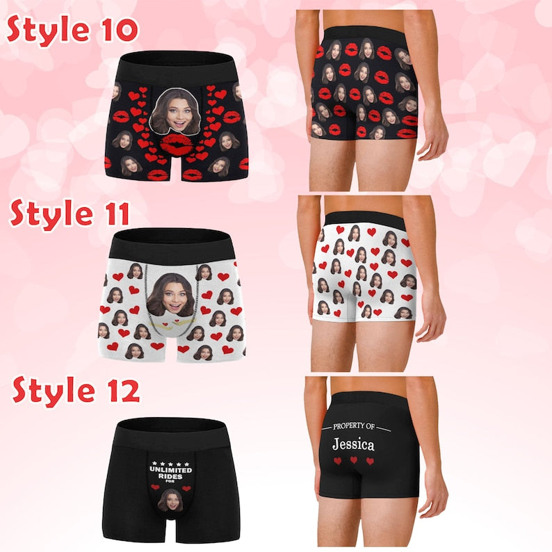Custom Boxer Briefs with Face, Custom Anniversary Gift for Boyfriend Husband Dad, Birthday Gift, Funny Valentines Gift for Him Boyfriend
