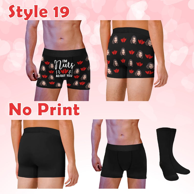 Custom Boxer Briefs with Face, Custom Anniversary Gift for Boyfriend Husband Dad, Birthday Gift, Funny Valentines Gift for Him Boyfriend