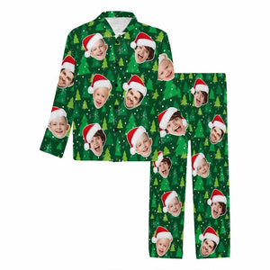 Custom Family Christmas Pajamas: Personalized Santa Hat Face PJs Set, Pajama Party