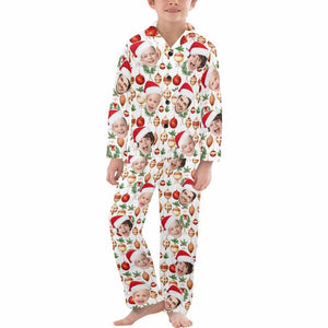 Custom Family Christmas Pajamas: Personalized Santa Hat Face PJs Set, Pajama Party
