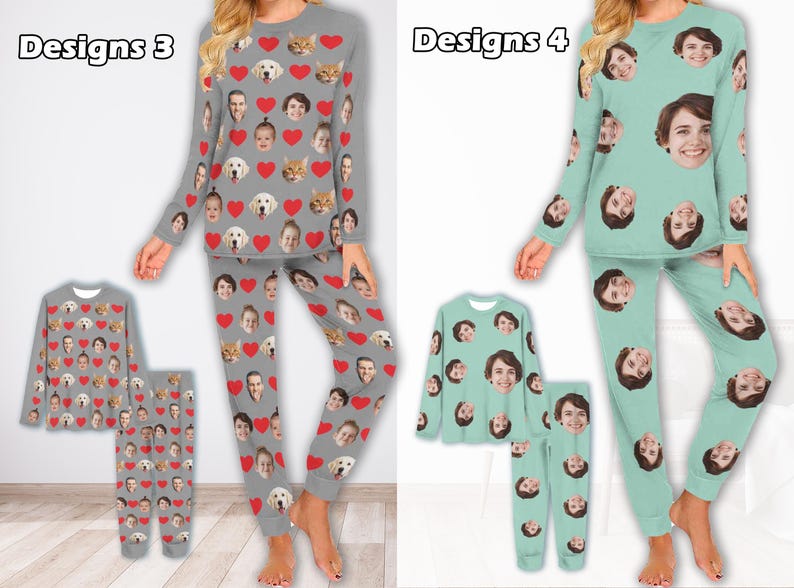 Custom Dog Photo Pajamas,Personalized Face Pajama Sets,Pet Pajamas Women Men Party Gift for Family Christmas,Kid pajamas sets,Pajama Party