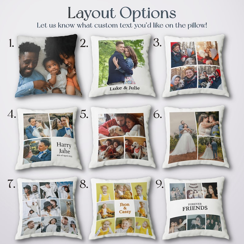 Personalized Photo Collage Pillow, Custom Picture Pillow, Custom Throw Pillow, Family Custom Decor, Printed Cushion, Family Photo Gift