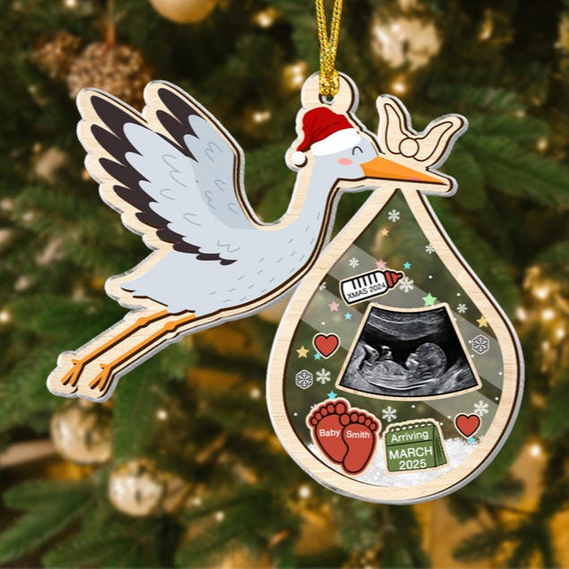 Personalized Baby's Ultrasound Photo Shaker Ornament, Expecting Dad Christmas Ornament, Pregnancy Announcement Gift, Maternity Keepsake