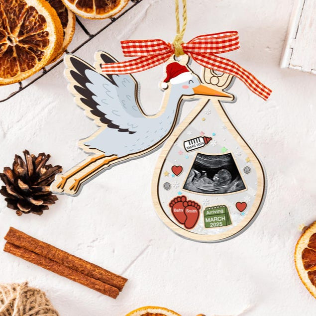 Personalized Baby's Ultrasound Photo Shaker Ornament, Expecting Dad Christmas Ornament, Pregnancy Announcement Gift, Maternity Keepsake