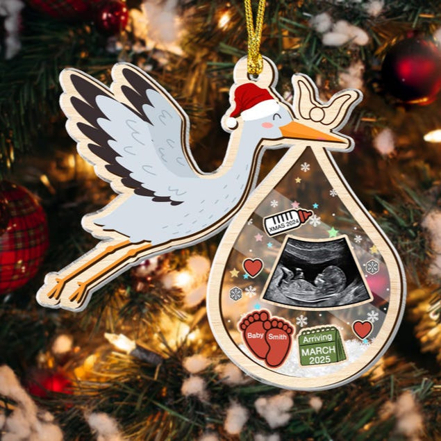 Personalized Baby's Ultrasound Photo Shaker Ornament, Expecting Dad Christmas Ornament, Pregnancy Announcement Gift, Maternity Keepsake