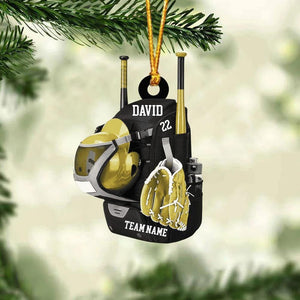 Personalized Baseball Christmas Ornament, Baseball Bag Ornament, Christmas Gift For Baseball Lover,Xmas Tree Decor, Gift For Baseball Player