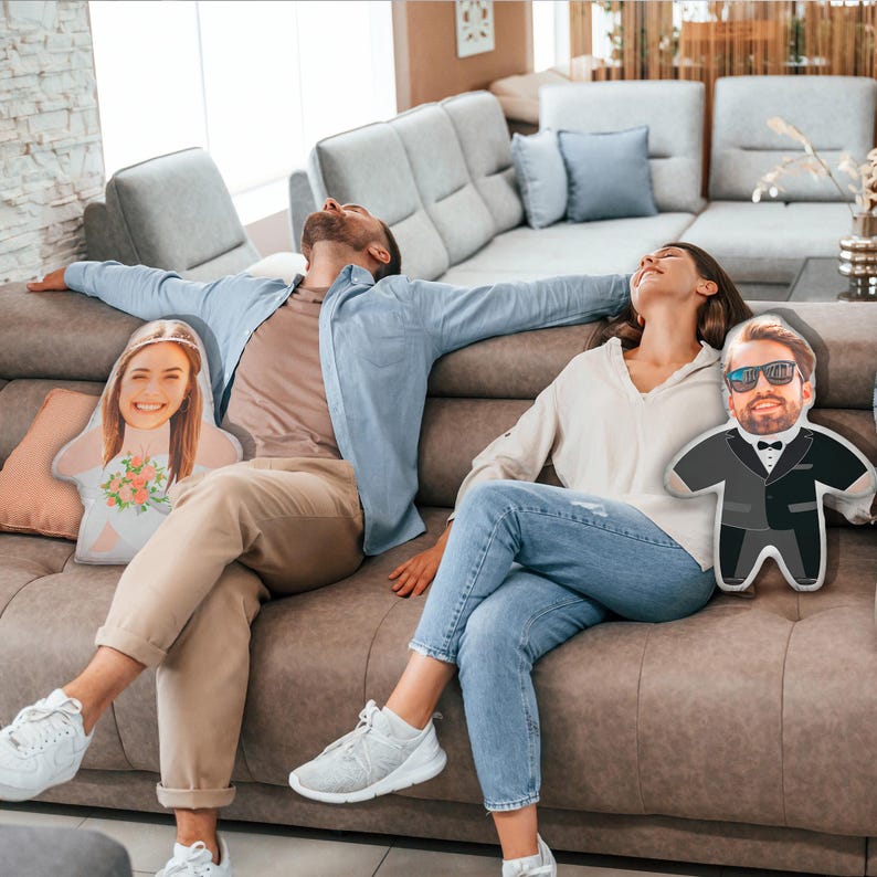 Personalized Face Pillow from Picture - Custom Funny Person Pillow To Boyfriend - Photo Cushion - Birthday Gift for Him & Her