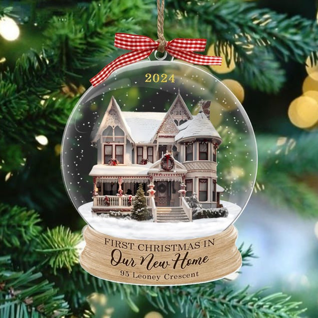 New Home Ornament 2025, Custom Photo Ornament, Personalized New House Ornament, Housewarming Gift, Real Estate Gift, Custom Address Keepsake