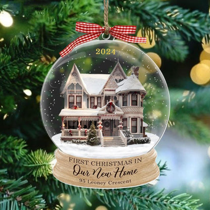 New Home Ornament 2025, Custom Photo Ornament, Personalized New House Ornament, Housewarming Gift, Real Estate Gift, Custom Address Keepsake