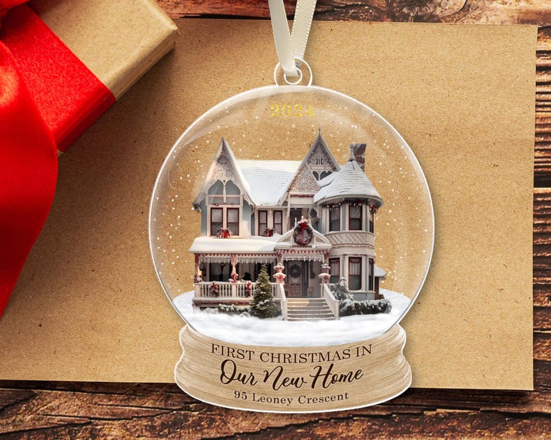 New Home Ornament 2025, Custom Photo Ornament, Personalized New House Ornament, Housewarming Gift, Real Estate Gift, Custom Address Keepsake