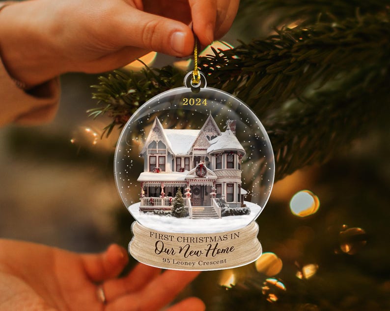 New Home Ornament 2025, Custom Photo Ornament, Personalized New House Ornament, Housewarming Gift, Real Estate Gift, Custom Address Keepsake